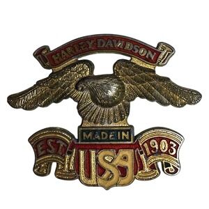 Harley Davidson Eagle Made in USA 1903 Vintage Metal Pin Badge‎ Motorcycle